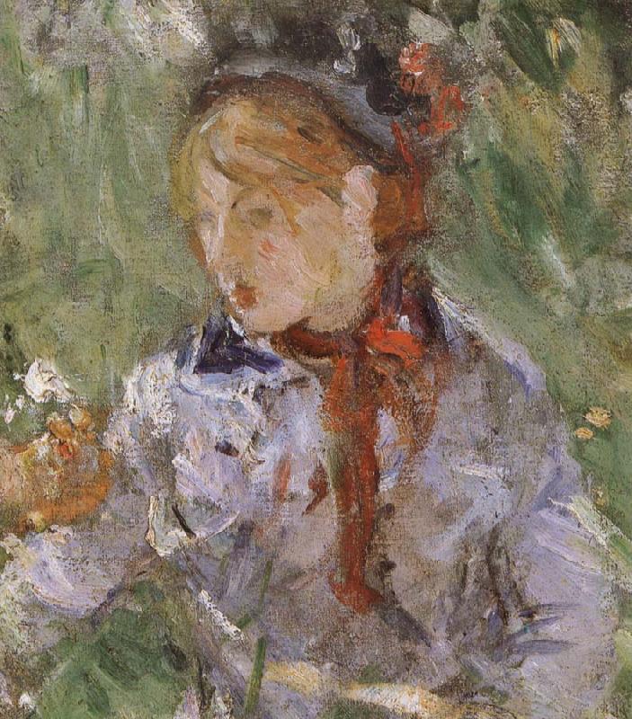 Berthe Morisot Detail of  The woman and children are in the park Norge oil painting art